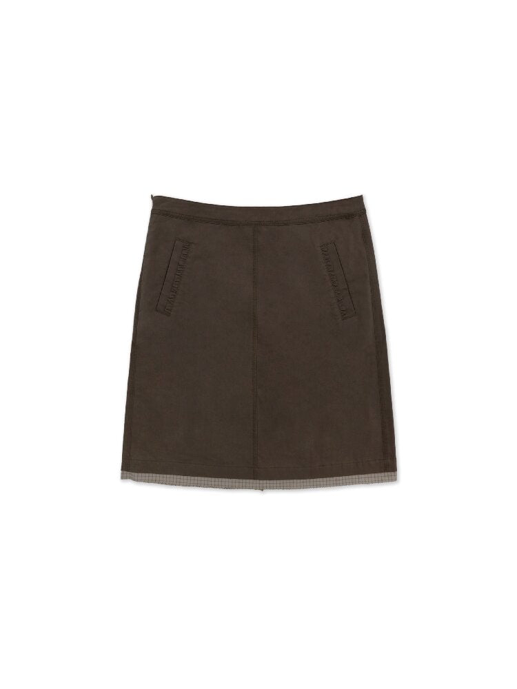 Patchwork Plaid Pleated Midi Skirt【s0000017940】