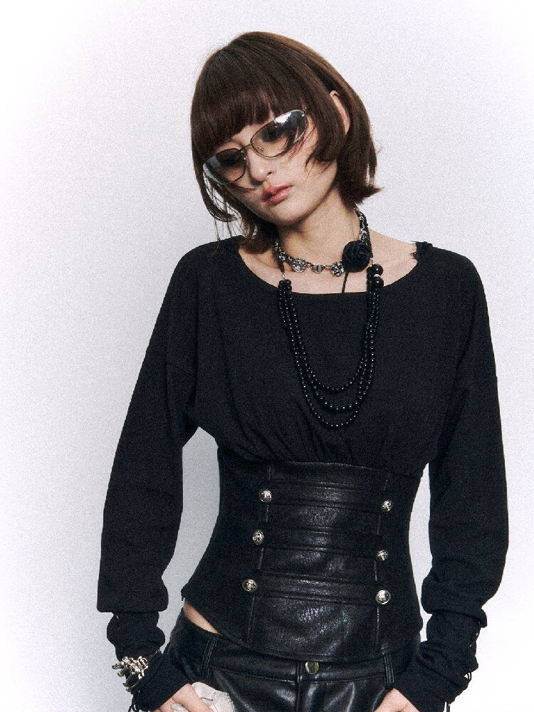 Court Punk Patchwork Hooded Knitwear【s0000015964】