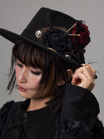 Dark Palace Vintage Lace Top Hat【s0000018490】