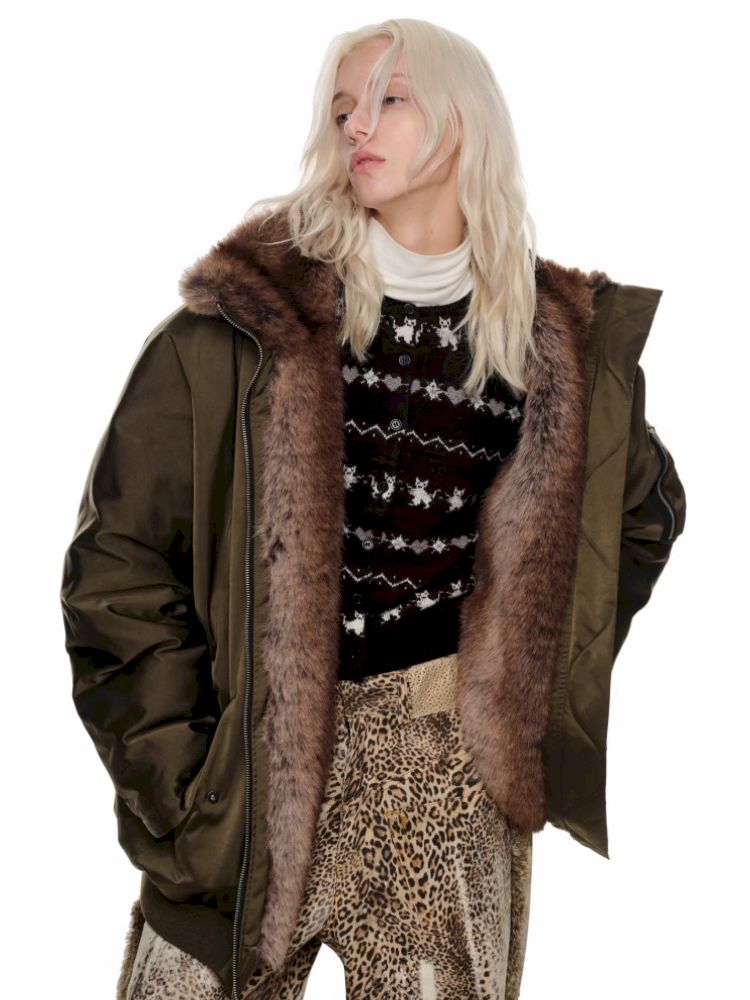 Gradient Spell Fur Down Jacket【s0000010661】