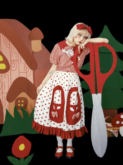 3D Pocket Polka Dot Skirt【s0000013935】