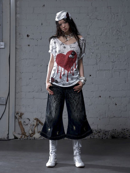 Large neckline loose-fitting T-shirt【s0000012799】