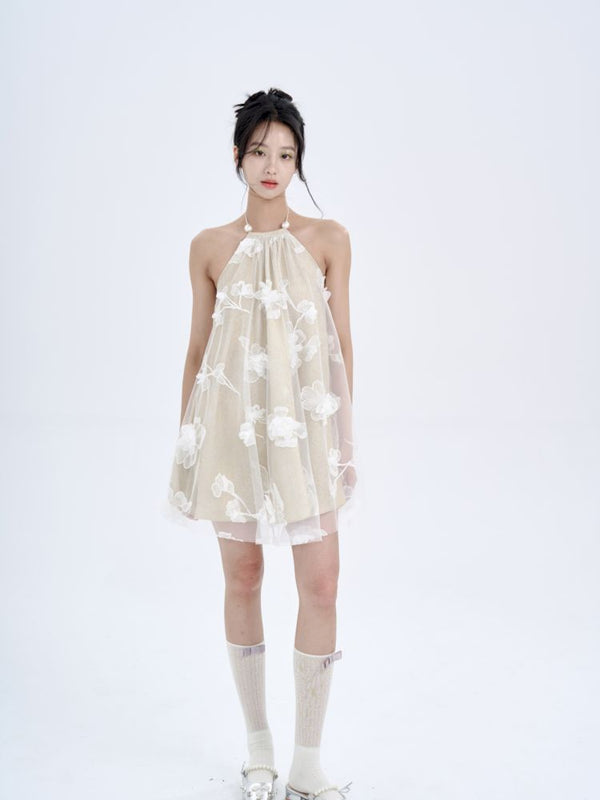 Hanging Neck Beauty Back Dress【s0000008766】