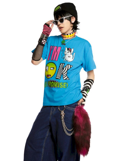 EMO hardcore skateboarding punk loose T-shirt【s0000013599】