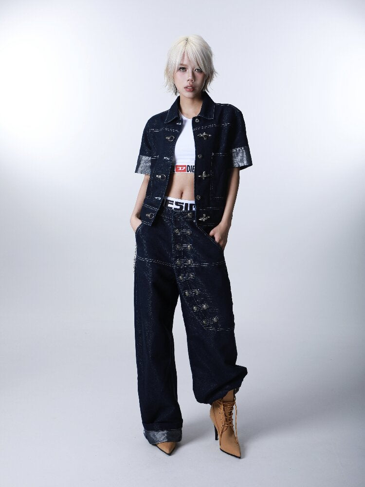 Silver Thread Raw Denim Cow Jacket【s0000016294】
