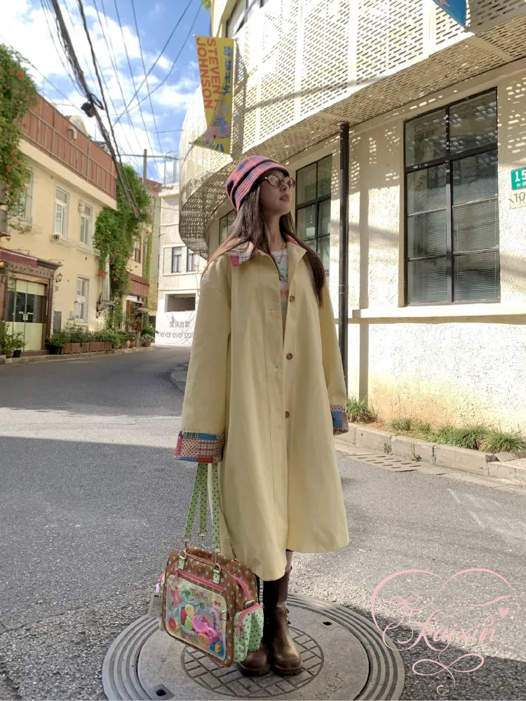 Color-Blocked Oversized Trench Coat【s0000014168】
