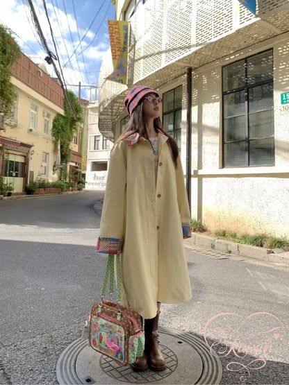 Color-Blocked Oversized Trench Coat【s0000014168】