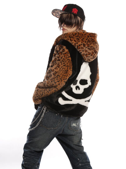 Dark Punk Leopard Skull Coat【s0000019280】