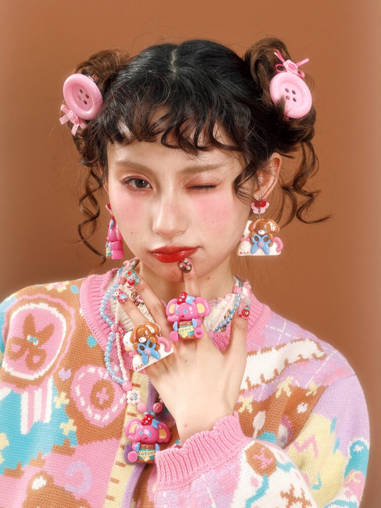 Swan Boat Rabbit Resin Earrings【s0000015593】