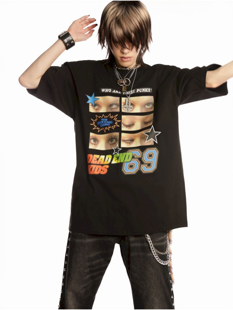 Hip Hop Trend Couple Loose Multicolor T-Shirt【s0000013603】