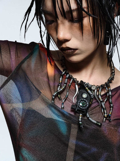 Wasteland Tech Beaded Choker【s0000018896】