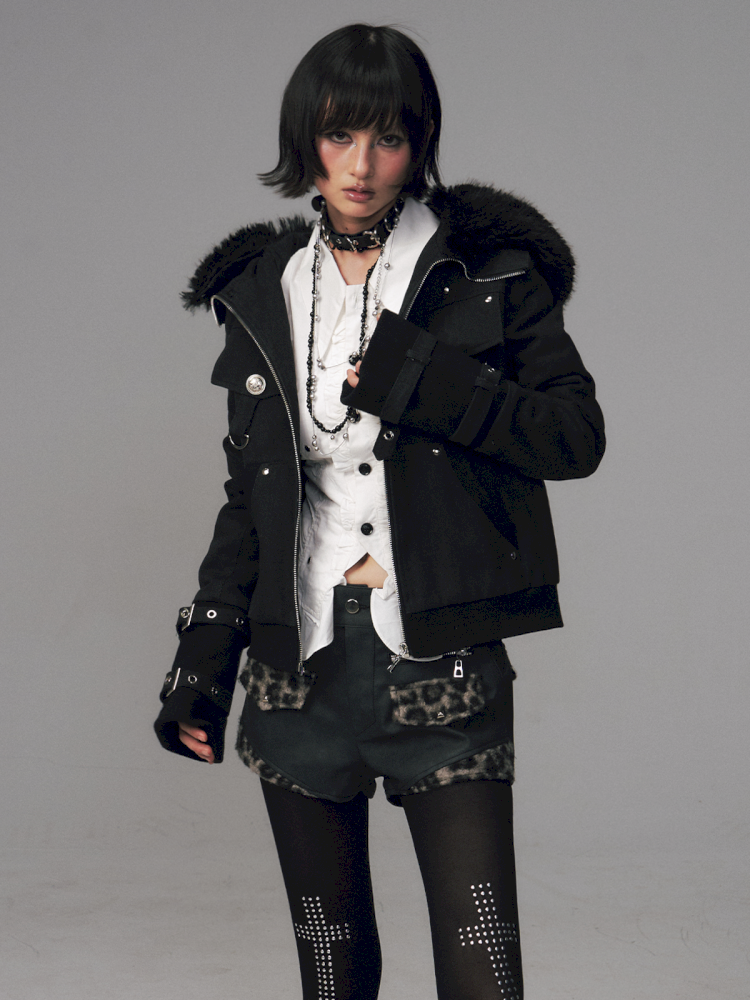 Vintage Sand Wash Detachable Hood Jacket【s0000014703】