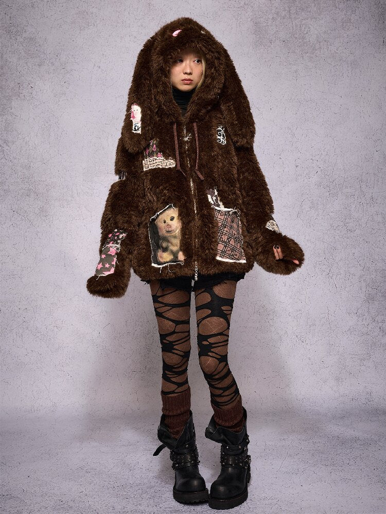 Rabbit Patch Fur Jacket【s0000019136】
