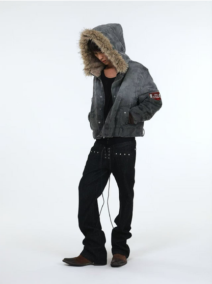 Stacked Raw Denim Zipper Jeans【s0000018188】