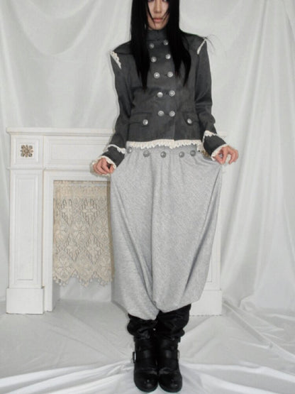 Mid-Century Lantern Buttoned Culottes【s0000017969】