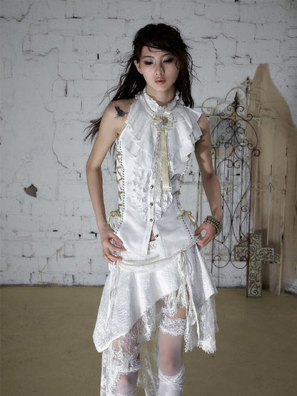 Medieval Ruffled Halter Camisole Top【s0000017235】