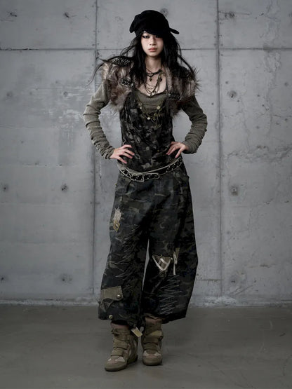 Punk Studded Fuzzy Mini Jacket【s0000014113】