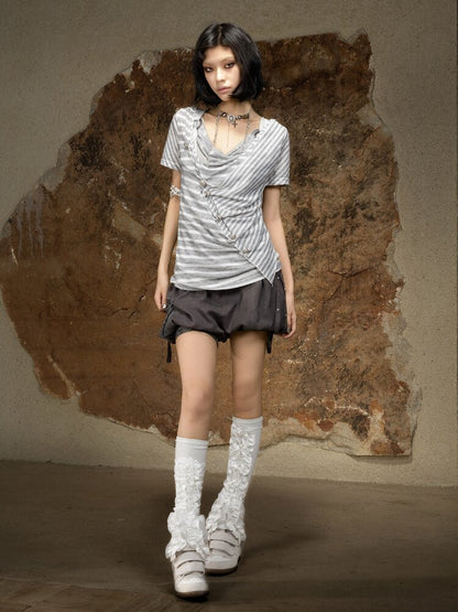 Vintage Punk Irregular Knit T-shirt【s0000016880】