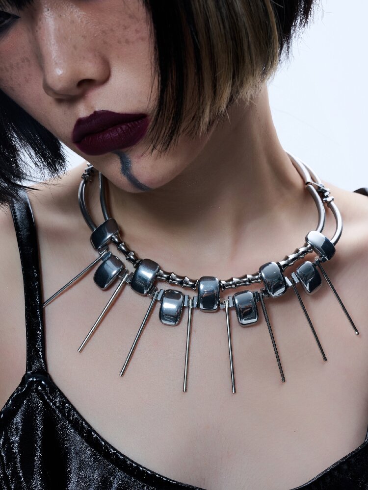 Heavy Craft Punk Style Choker Necklace【s0000018812】
