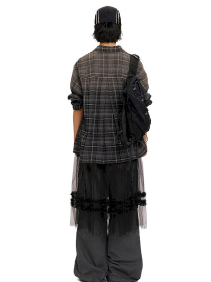 Gradient spray horsey loose shirt jacket【s0000013423】