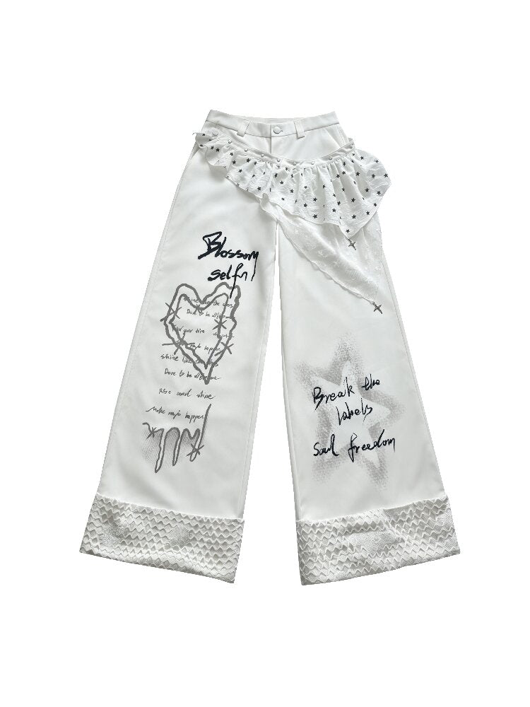 Printed Niche Wide Leg Slacks【s0000016723】