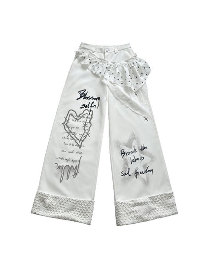 Printed Niche Wide Leg Slacks【s0000016723】
