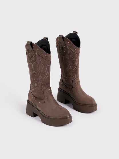 Thick Bottom Western Boots【s0000013764】