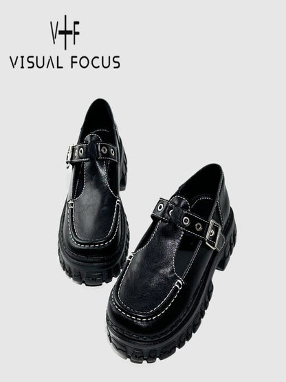 Platform Muffin Belt Buckle Shoes【s0000015706】