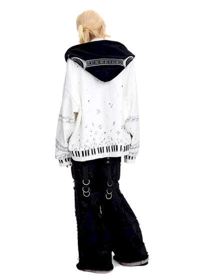 Headphones Embroidered Hoodie Jacket【s0000014098】