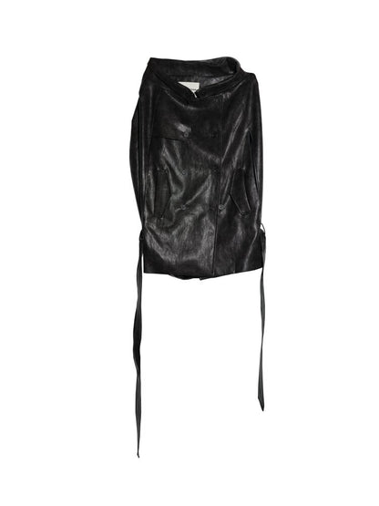Vintage Brown PU Leather Cape Shawl【s0000015688】