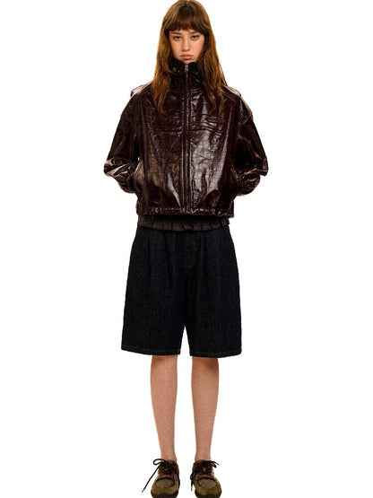 Pleated Plaid Straight Leg Jeans【s0000017912】
