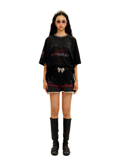 Distressed Panelled Multi Skirt【s0000016411】