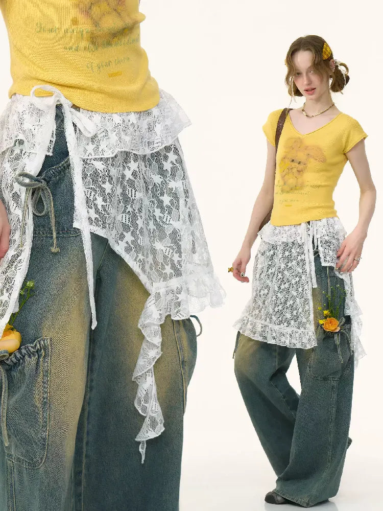 Lace Irregular Hem One Piece【s0000012227】