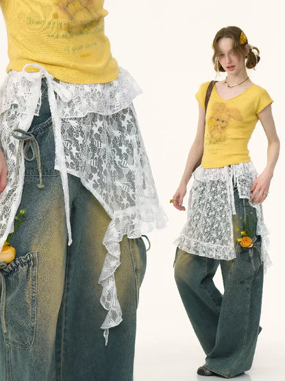 Lace Irregular Hem One Piece【s0000012227】