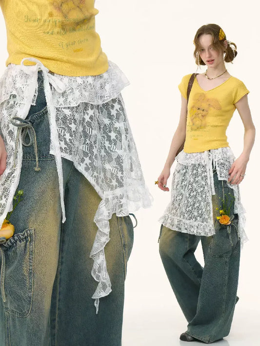 Lace Irregular Hem One Piece【s0000012227】