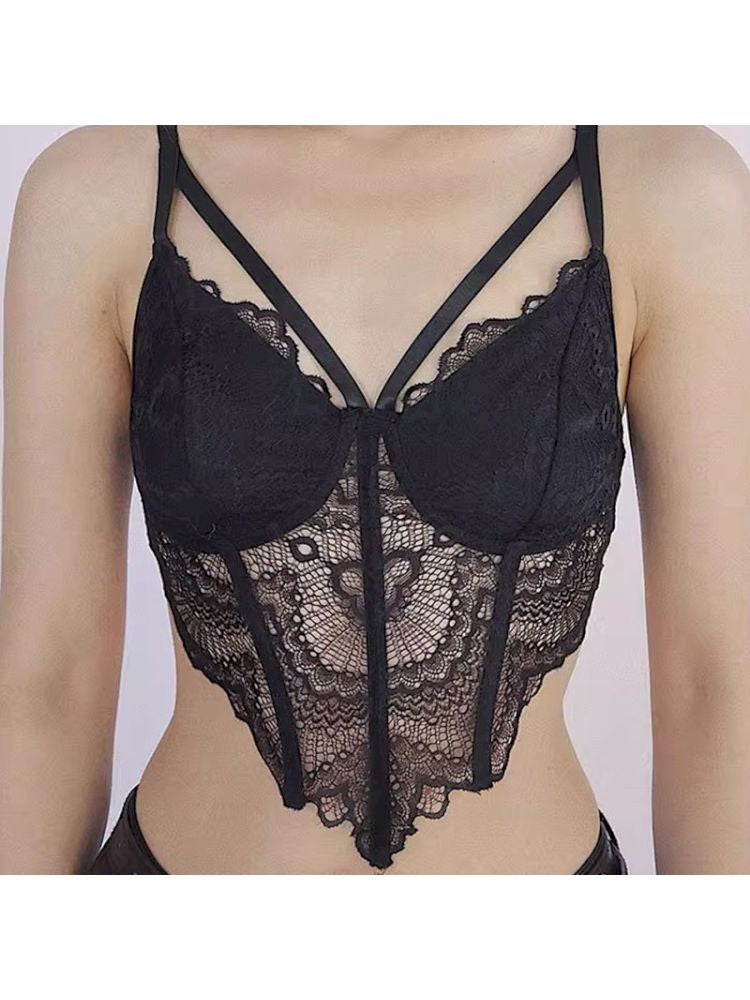 One-shoulder striped hot bustier top【s0000012839】