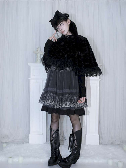 Little Rabbit Fluffy Rose Lace Cloak【s0000014681】