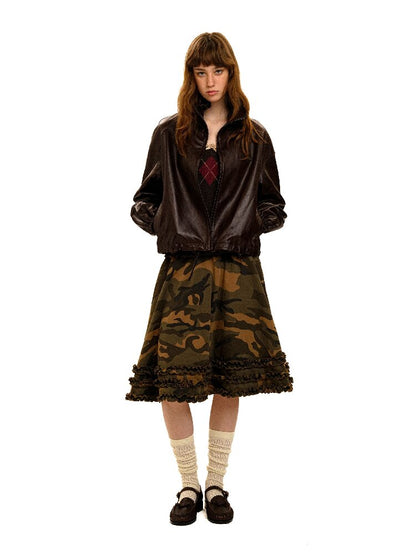 Camo Multi Layer Lace A Line Skirt【s0000017913】