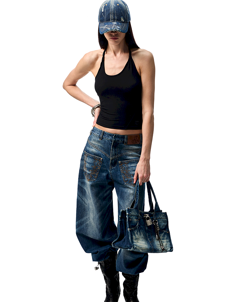 Slant U Neck Button Knot Solid Color Camisole【s0000012394】