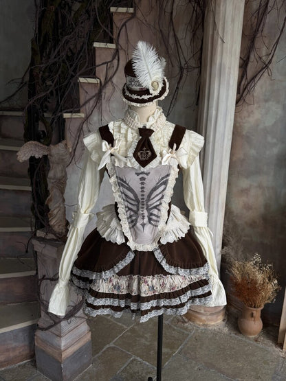 Brown Velvet Top Hat Tie【s0000015617】