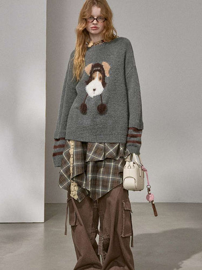 Puppy Kissing Bear Sweater Skirt【s0000015068】