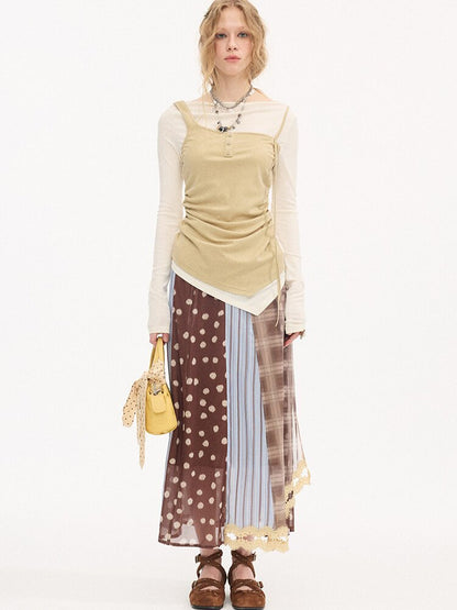 Tencel Wool Faux Two Piece Top【s0000015899】