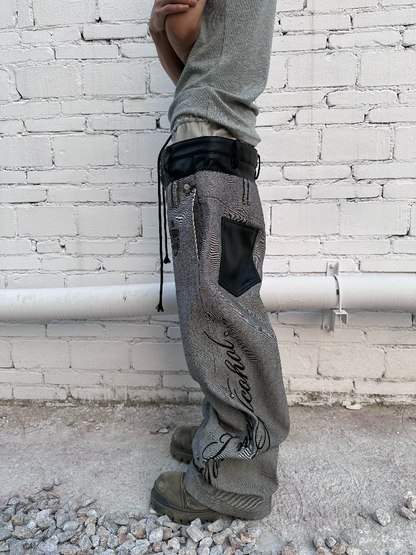 Double Waisted Spliced Wide Jeans【s0000016975】