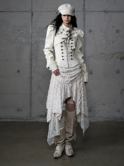 Stand Collar Ultra-Short Leather Jacket【s0000013950】