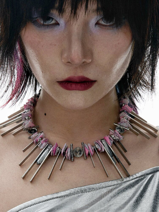 Illusory Gravity Shell Futuristic Necklace【s0000018852】