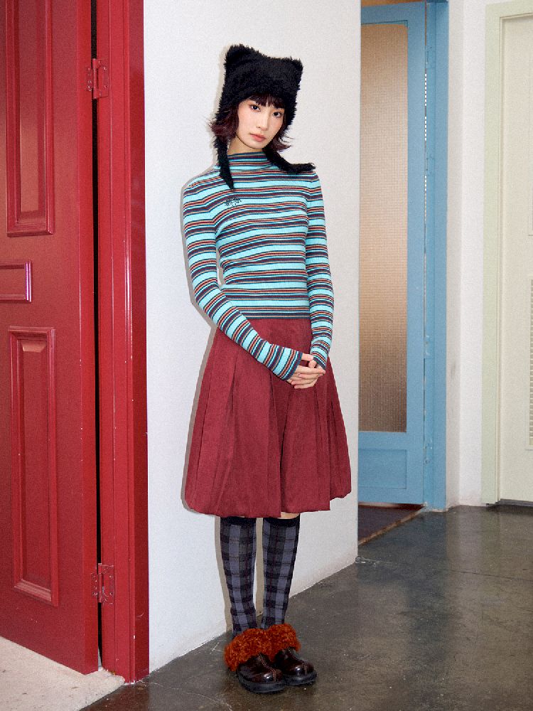 Retro Slim Striped Long Sleeve T-Shirt【s0000011637】