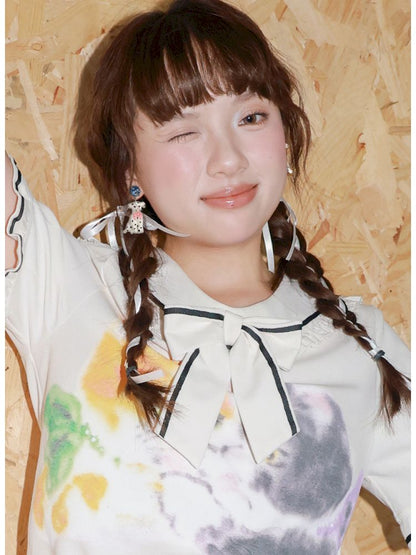 Retro spotted dog earrings【s0000013338】