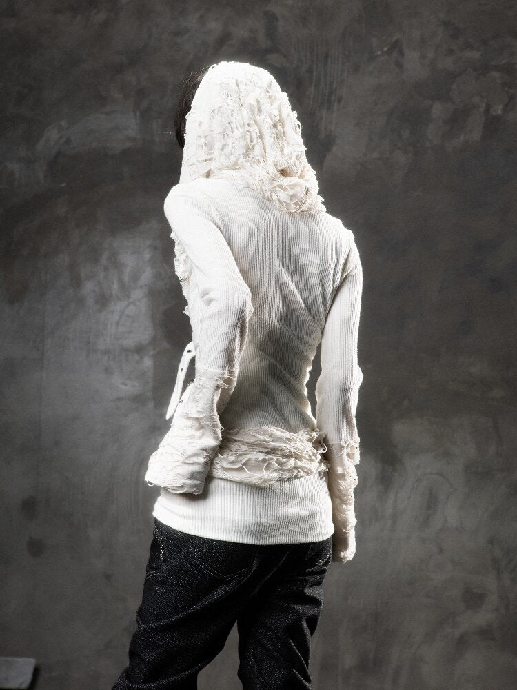 Ripped Hooded Knit【s0000015956】