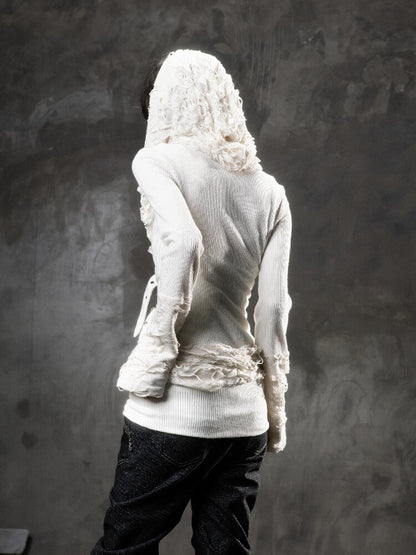 Ripped Hooded Knit【s0000015956】