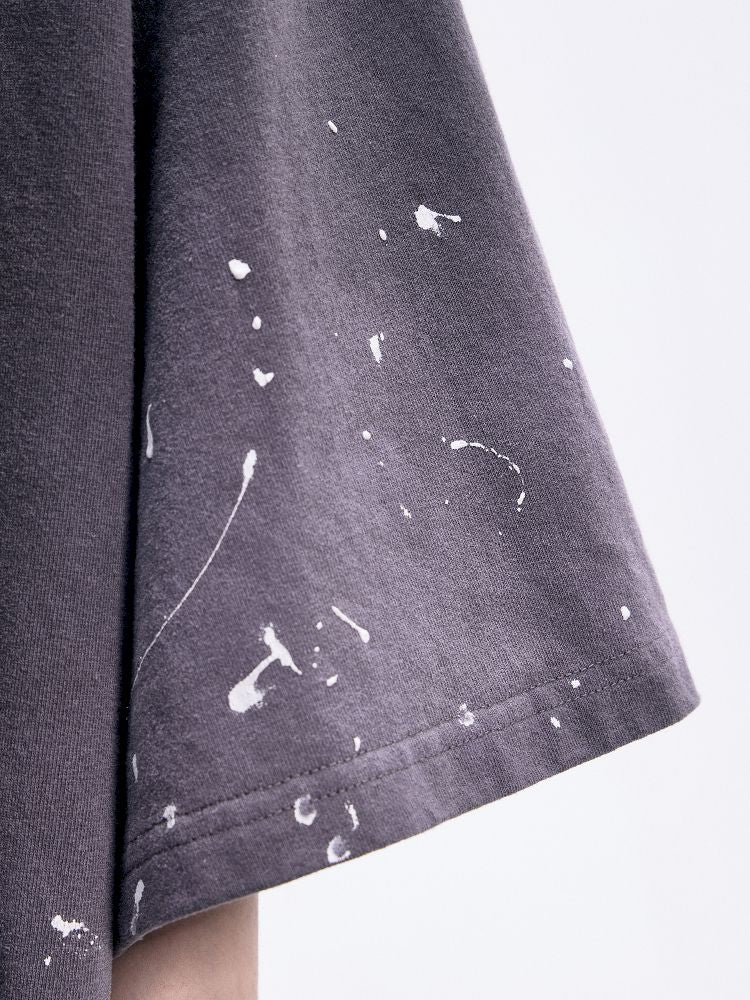 Ink Splatter Print Gradient Washed T-Shirt【s0000012094】